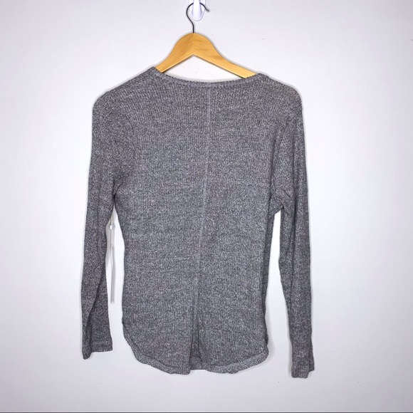 NWT Caslon Ribbed Wrap Inside Out Top Grey Small - Picture 3 of 3